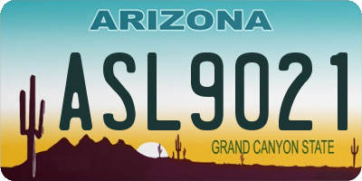AZ license plate ASL9021