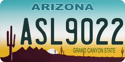AZ license plate ASL9022