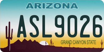 AZ license plate ASL9026