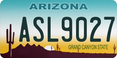 AZ license plate ASL9027