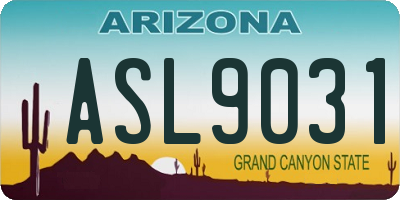 AZ license plate ASL9031