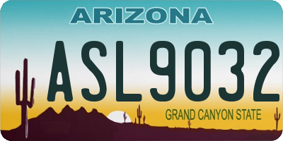 AZ license plate ASL9032