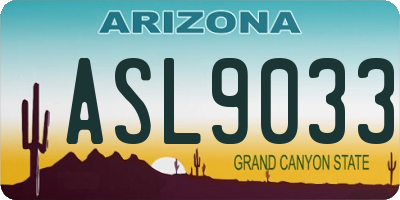 AZ license plate ASL9033