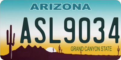 AZ license plate ASL9034