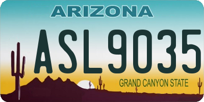AZ license plate ASL9035
