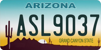 AZ license plate ASL9037