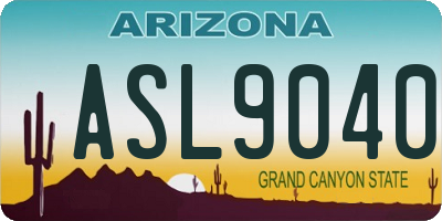 AZ license plate ASL9040
