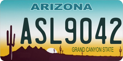 AZ license plate ASL9042