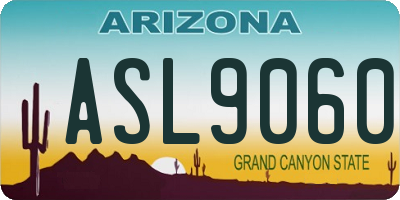 AZ license plate ASL9060