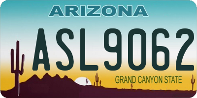 AZ license plate ASL9062