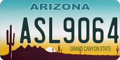 AZ license plate ASL9064
