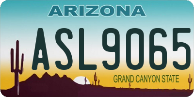 AZ license plate ASL9065