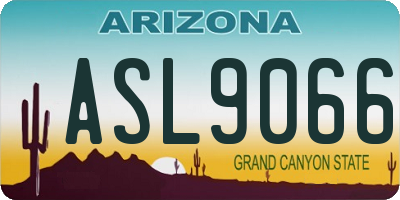 AZ license plate ASL9066