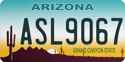 AZ license plate ASL9067