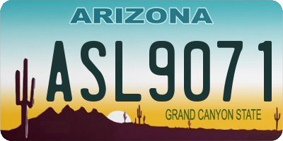 AZ license plate ASL9071