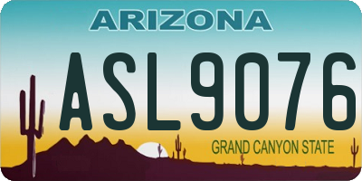 AZ license plate ASL9076