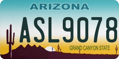 AZ license plate ASL9078