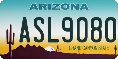 AZ license plate ASL9080