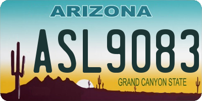 AZ license plate ASL9083
