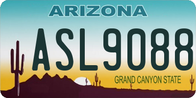 AZ license plate ASL9088