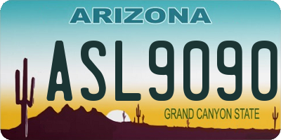 AZ license plate ASL9090
