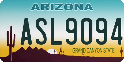 AZ license plate ASL9094