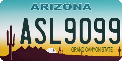 AZ license plate ASL9099