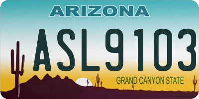 AZ license plate ASL9103