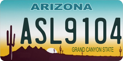 AZ license plate ASL9104