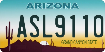 AZ license plate ASL9110