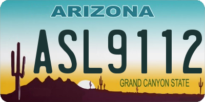AZ license plate ASL9112