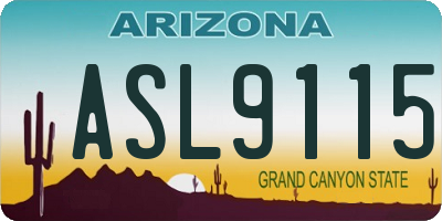 AZ license plate ASL9115