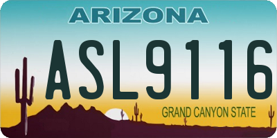 AZ license plate ASL9116