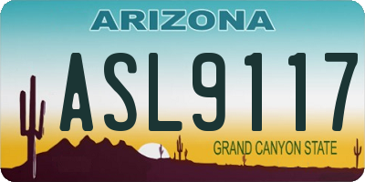 AZ license plate ASL9117