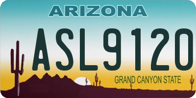AZ license plate ASL9120