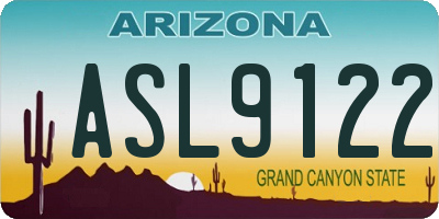 AZ license plate ASL9122