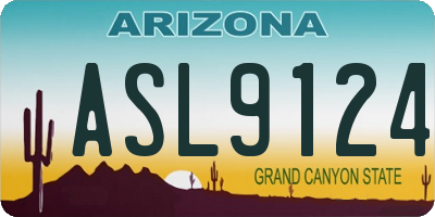 AZ license plate ASL9124