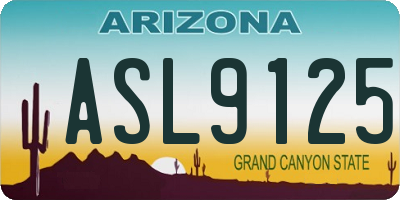 AZ license plate ASL9125