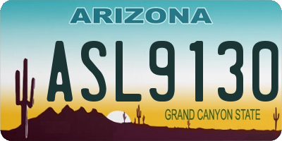 AZ license plate ASL9130