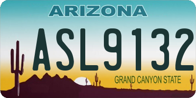 AZ license plate ASL9132