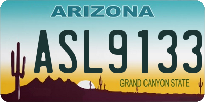 AZ license plate ASL9133