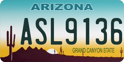 AZ license plate ASL9136