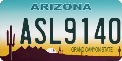 AZ license plate ASL9140