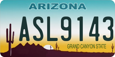 AZ license plate ASL9143