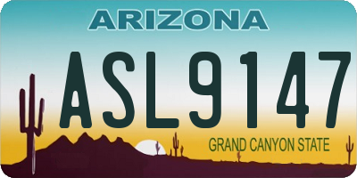 AZ license plate ASL9147