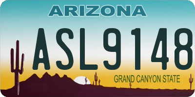 AZ license plate ASL9148