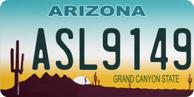 AZ license plate ASL9149