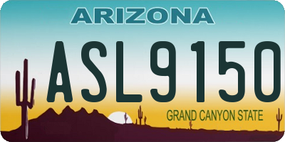 AZ license plate ASL9150