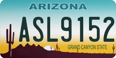 AZ license plate ASL9152