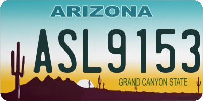 AZ license plate ASL9153